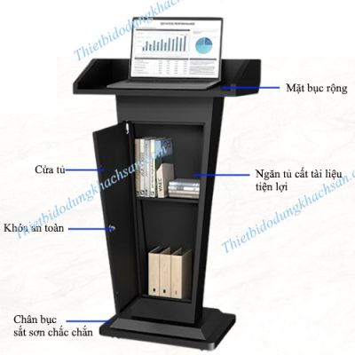 Bục phát biểu sắt sơn màu đen