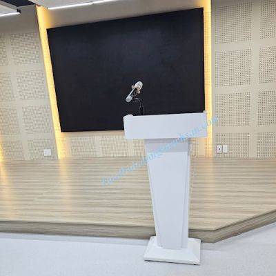Bục phát biểu sắt sơn màu trắng