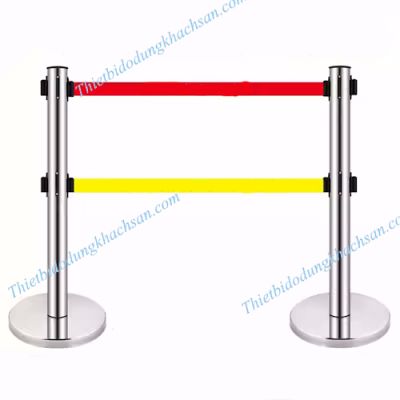Cột chắn inox 2 tầng dây 3m