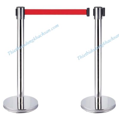 Cột chắn inox trắng 2m dây đỏ
