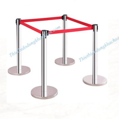 Cột chắn inox dây căng 3m đỏ