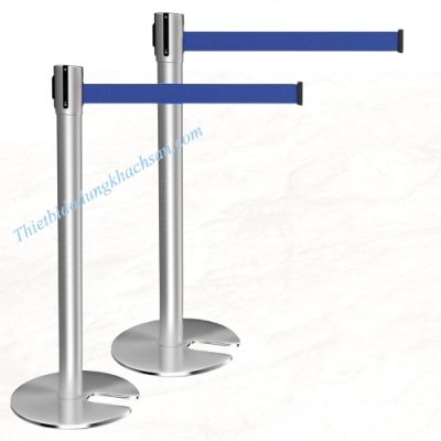 Cột chắn inox dây kéo 2m chân xếp gọn