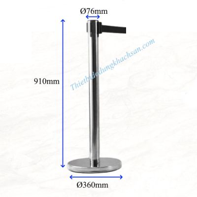 Cột chắn inox dây kéo 5m đen