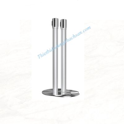 Cột chắn inox dây kéo chân xếp gọn chữ U 3m