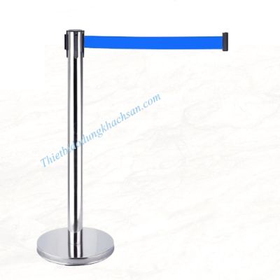 Cột chắn inox trắng 2m dây xanh
