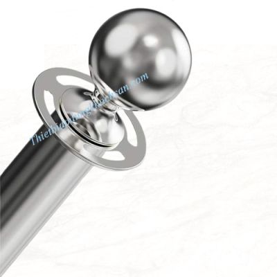 Cột chắn inox trắng dây nhung