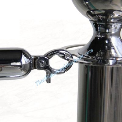 Cột chắn inox trắng dây nhung