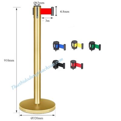 Cột inox vàng dây căng 2m