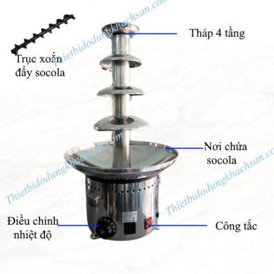 Tháp phun socola 4 tầng