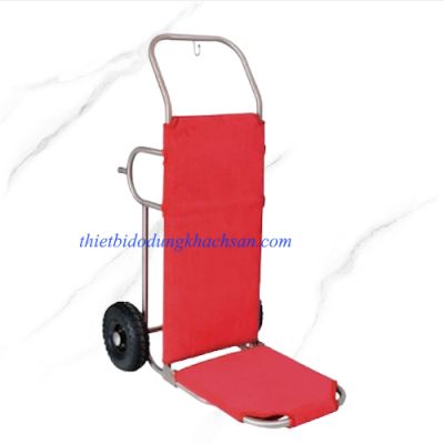 Xe đẩy hành lý 2 bánh inox trắng