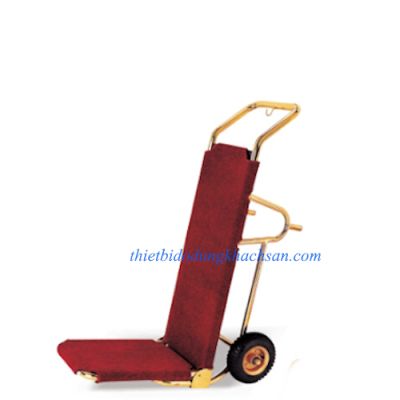Xe đẩy hành lý 2 bánh inox vàng