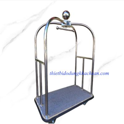 Xe đẩy hành lý khách sạn inox 201 trắng