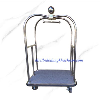 Xe đẩy hành lý khách sạn inox 304 trắng