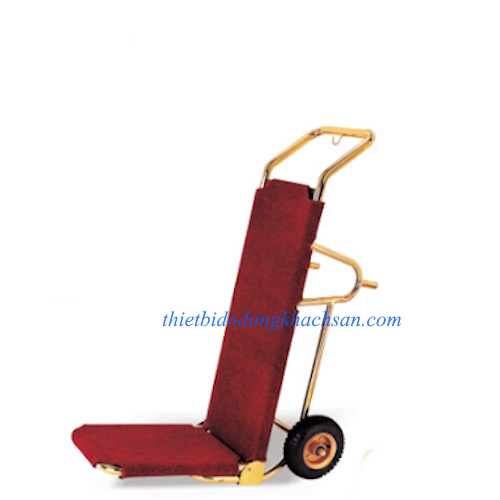 Xe đẩy hành lý 2 bánh inox vàng